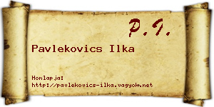 Pavlekovics Ilka névjegykártya